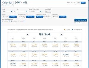 one way dtw to atl