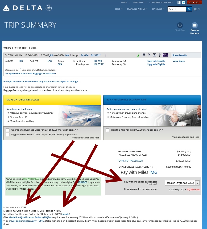 Delta “sorta” fixes Pay With Miles (PWM) pricing bug – still a work in progress