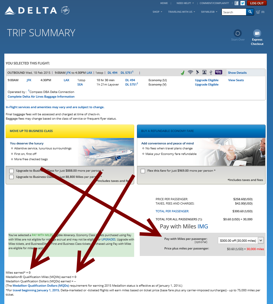 Delta “sorta” fixes Pay With Miles (PWM) pricing bug – still a work in progress