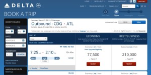 cdg to atl points rt