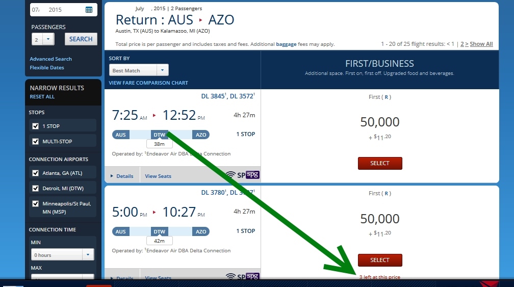 Delta’s award booking “Bait and Switch” is alive & well. (So much for a working award page).