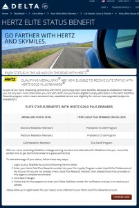 delta hertz elite status benefit promo for medallions delta points blog