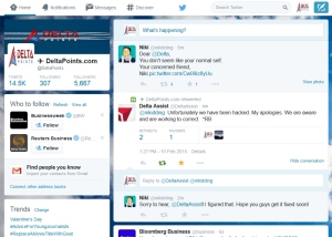delta on twitter is hacked