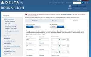multileg search error on delta-com