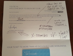 my new skyclub card came today delta points blog