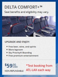 cost to upgrade one way atl to lax to c+