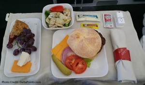 delta 1st class hamburger meal sea to msp delta points blog