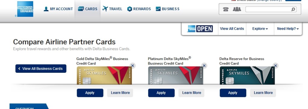 delta amex biz cards