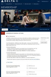 delta skyclub membership choices