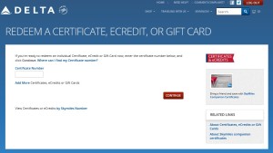 step one how to check the ballance of a delta e-gift cert