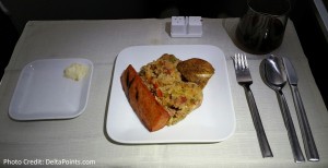 dinner DeltaONE 757 from JFK Delta Points blog