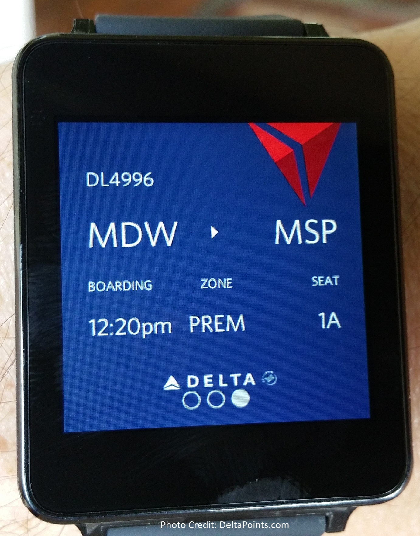 Review: LG G Android Wear watch & Fly Delta APP performance including boarding pass, TSA & more.
