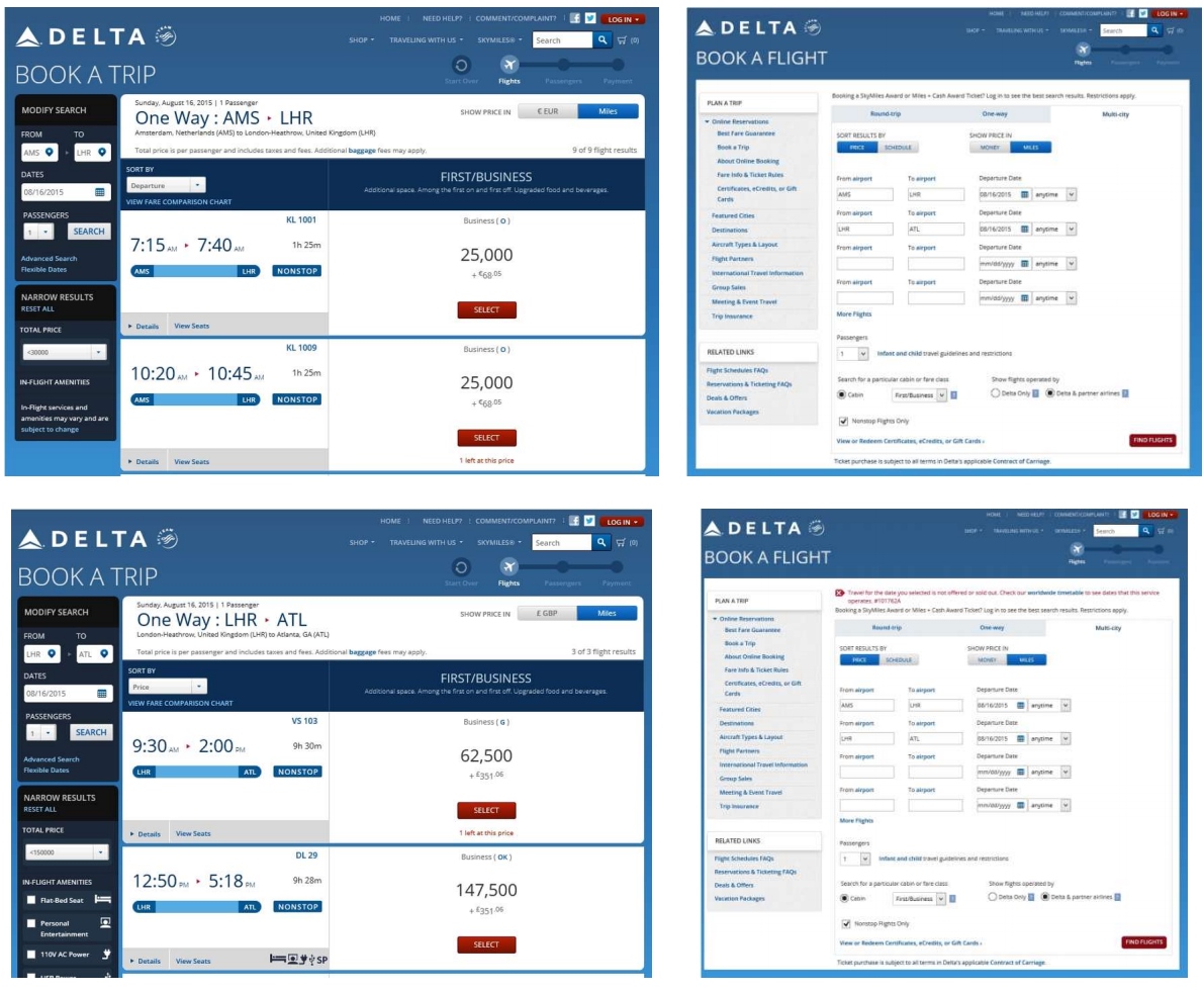 Even more proof how utterly and hopelessly broken Delta’s award booking page is (even ONLY Level 1 partner awards don’t work).