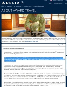 in delta about award travel