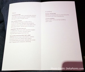 Virgin Atlantic Upper Class menus A330 Atlanta to Manchester Delta Points blog (2)