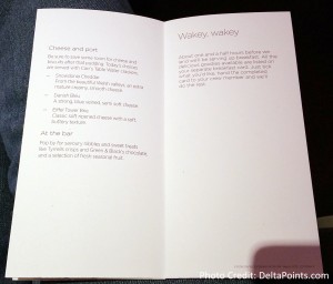 Virgin Atlantic Upper Class menus A330 Atlanta to Manchester Delta Points blog (3)