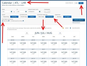 award space delta only atl to man july