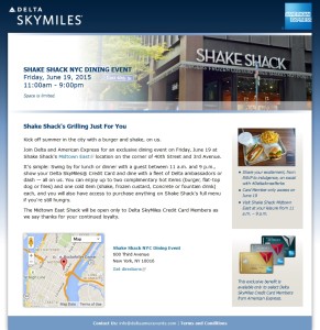 delta amex shack shack event nyc