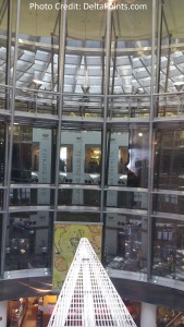 Centurion Club Miami view left of elevators at top down to concorse delta points blog