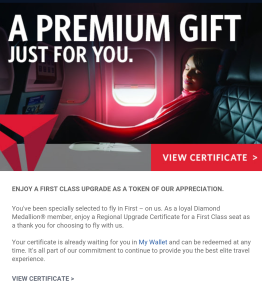 delta gives away regional upgrade certificates to elites delta points blog