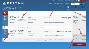 delta open jaw into lhr out of ams from dtw