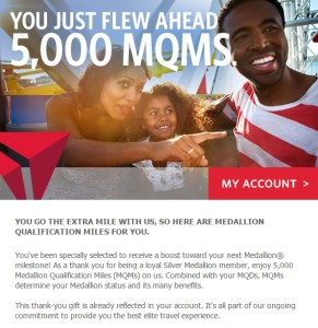 delta sends out 5000 bonus mqms