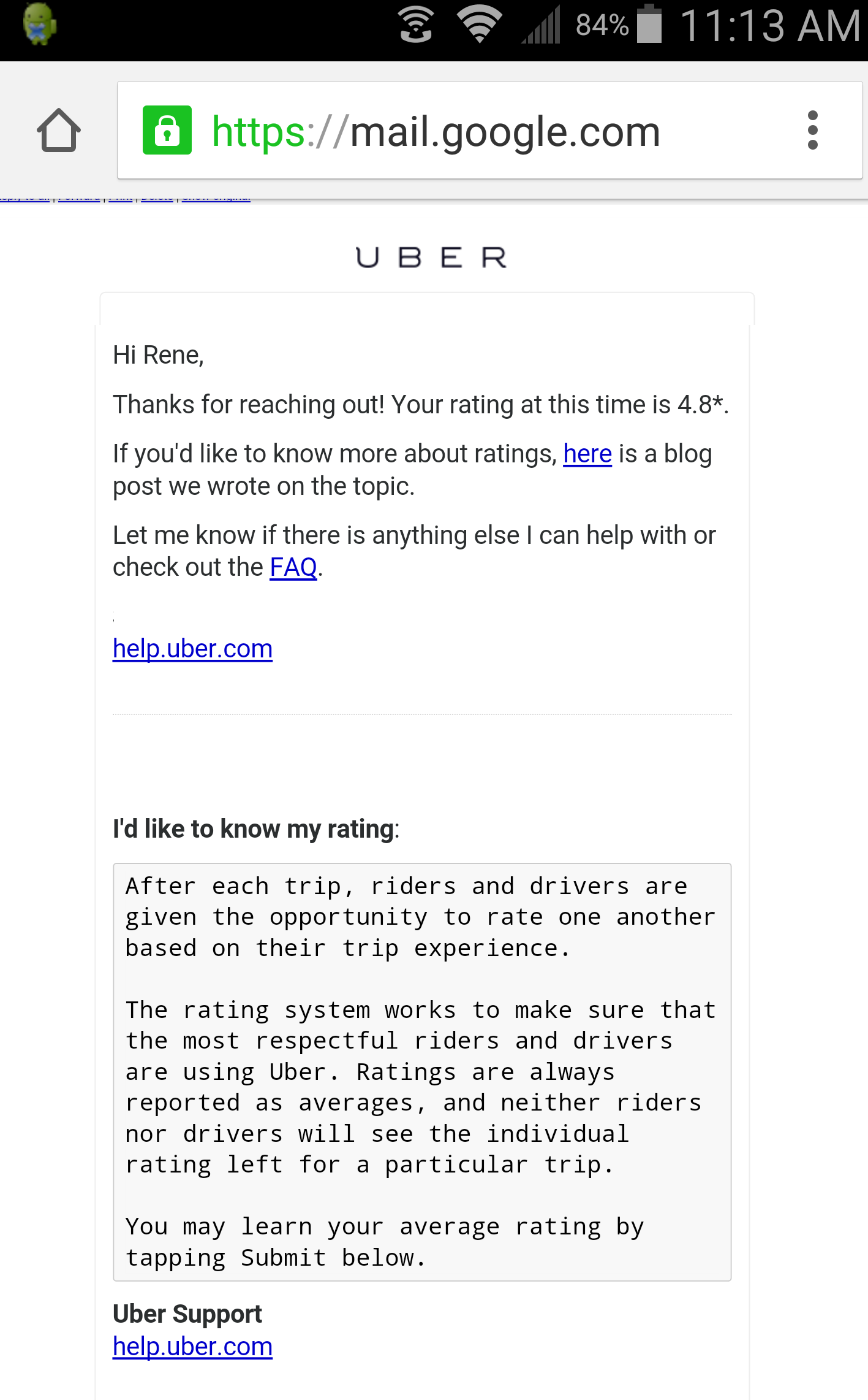 Do you know your RIDER UBER rating? Do you know how to find out? Does it matter?