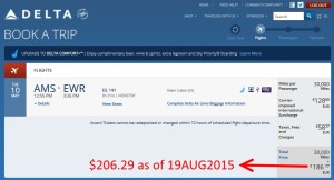 ams to nyc one-way delta