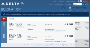 atl to dus 42k miles