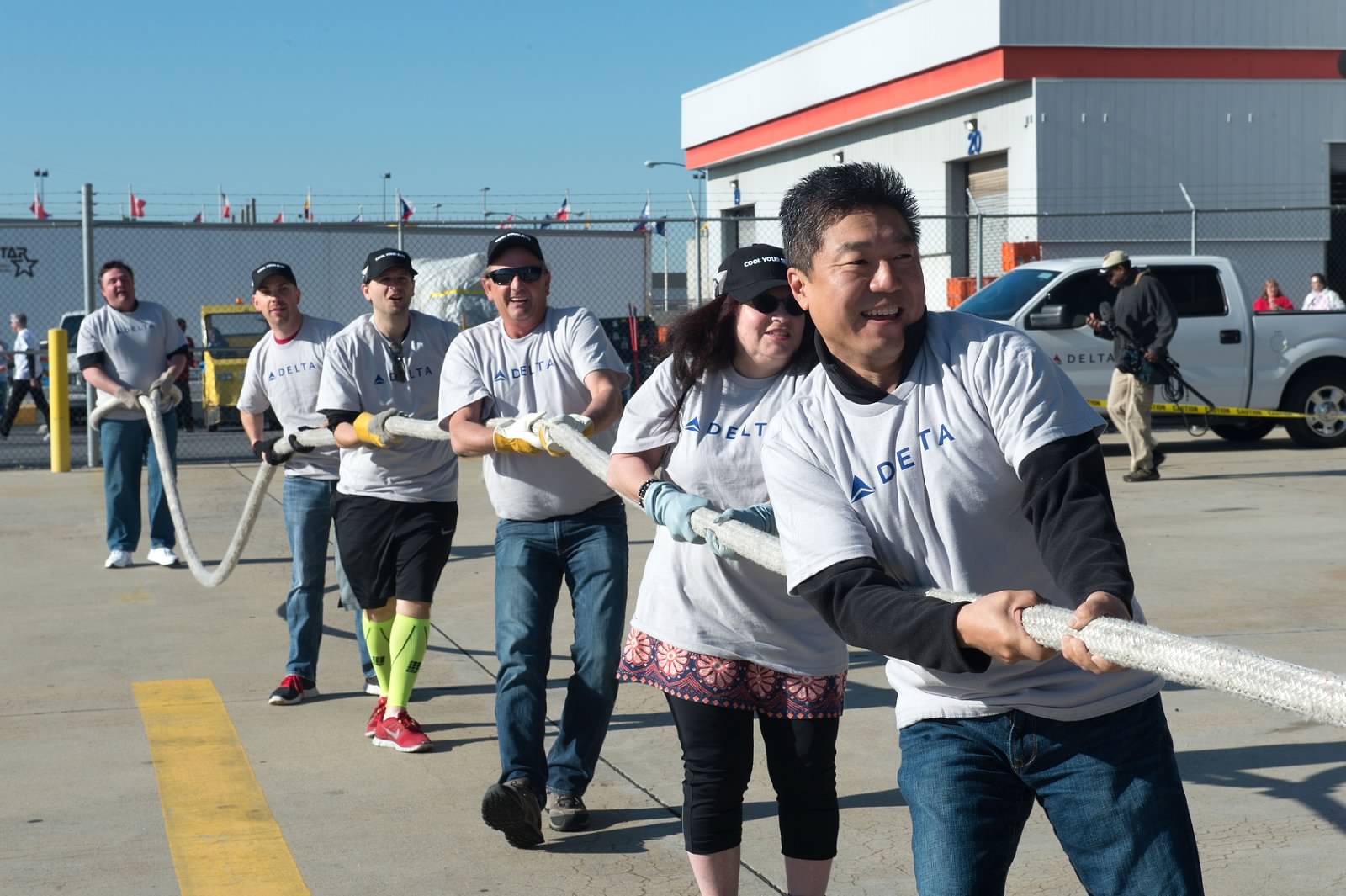 I went totally “Plane Crazy” at the Delta Charity Jet Pull – by Noah Mark