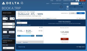 round trip search does show space on VS100 delta partner