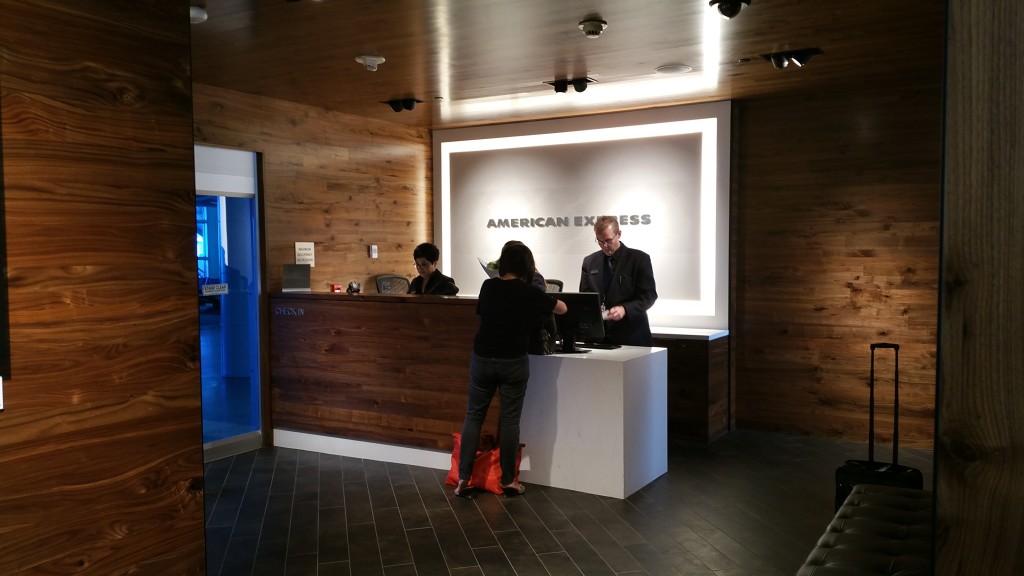 a group of people at a reception desk