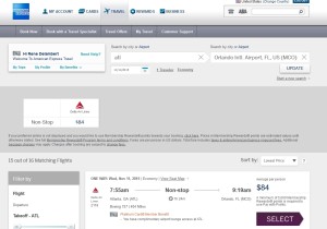 amex travel site delta fares no basic