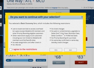 warning box for basic economy on delta on delta-com