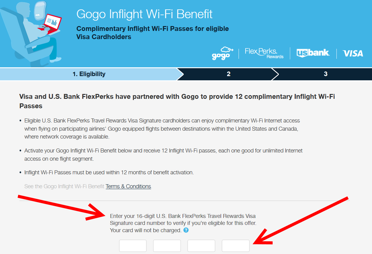 12 FREE GoGo passes good on 4 MAJOR airlines! AMAZING US Bank FlexPerks card Signature Visa offer