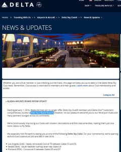 so much for alaska boardroom access for delta flyers