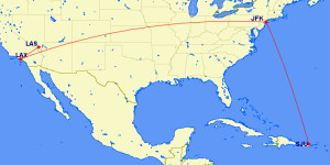 A Las Vegas to San Juan Puerto Rico Route Map