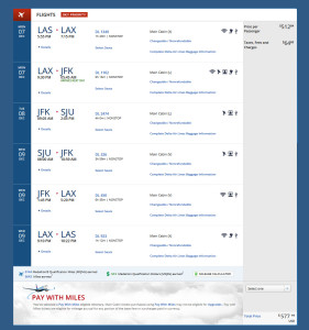 C Las Vegas to San Juan Purto Rico Delta Airlines