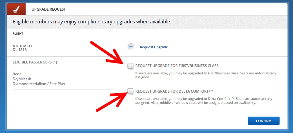 Delta C+ auto-upgrade tech sends Diamond Medallion®s to CENTER SEAT! #KeepDescending