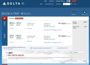 delta-com rdu to sfo via jfk coach run