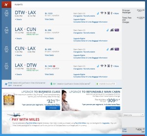 dtw to cun weekend run delta-com