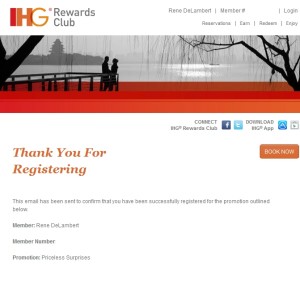 email i have registered for ihg promo