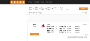 Detroit to Fort Lauderdale First Class December 2015