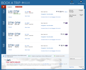 lax to dfw via dtw delta-com