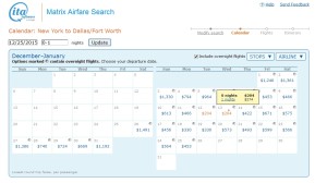 matrix nyc to dfw via slc x2
