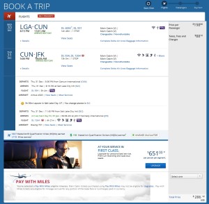 nyc to cun rt last min delta run delta-com