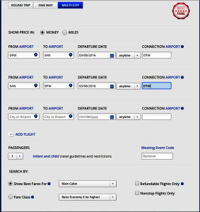 DFW-DTW-SAN March Mileage Run MultiCity