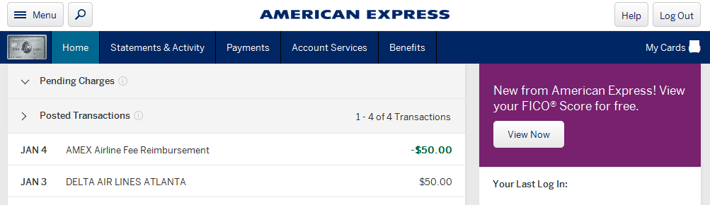 CONFIRMED: $50 e-Gift card sweet spot for AMEX Platinum card Delta “Airline Fee Reimbursement” 2016 (personal and business)