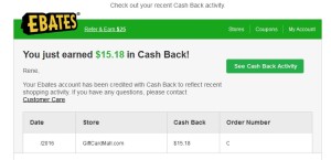 ebates on vdmc order cash back