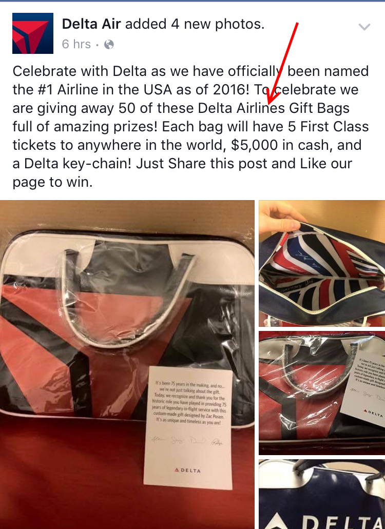 No, Delta is NOT giving away free tickets and $5,000 cash on Facebook folks! SCAM ALERT!